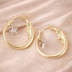 Moon Gold Silver Celestial Earrings